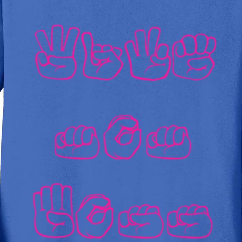 Wife Mom Boss Sign Language Cool Gift Kids Long Sleeve Shirt