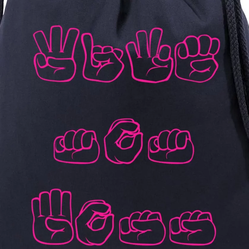 Wife Mom Boss Sign Language Cool Gift Drawstring Bag