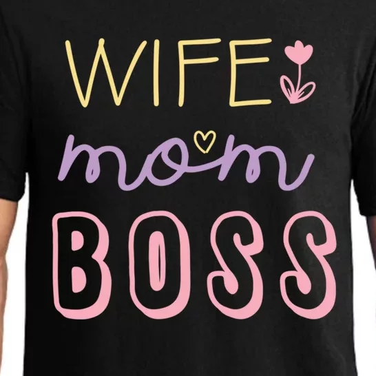 Wife Mom Boss Strong Confident Hard Working Mommy Mother Gift Pajama Set