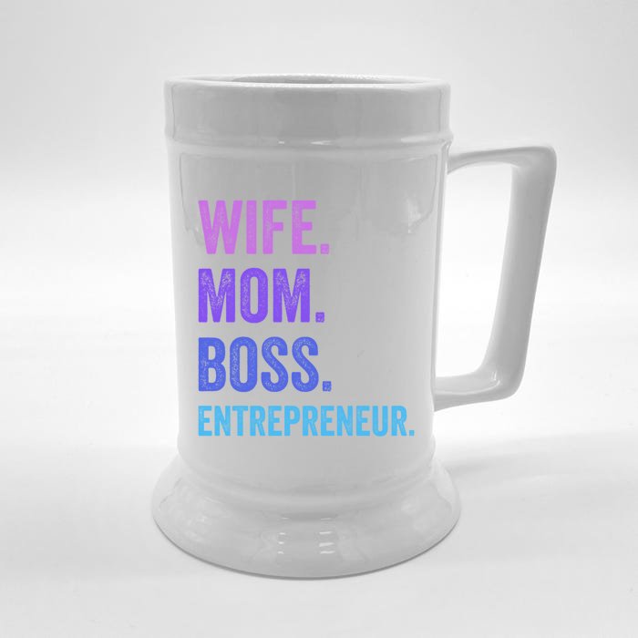 Wife Mom Boss Entrepreneur Funny Mom Wife Sayings Gift Front & Back Beer Stein