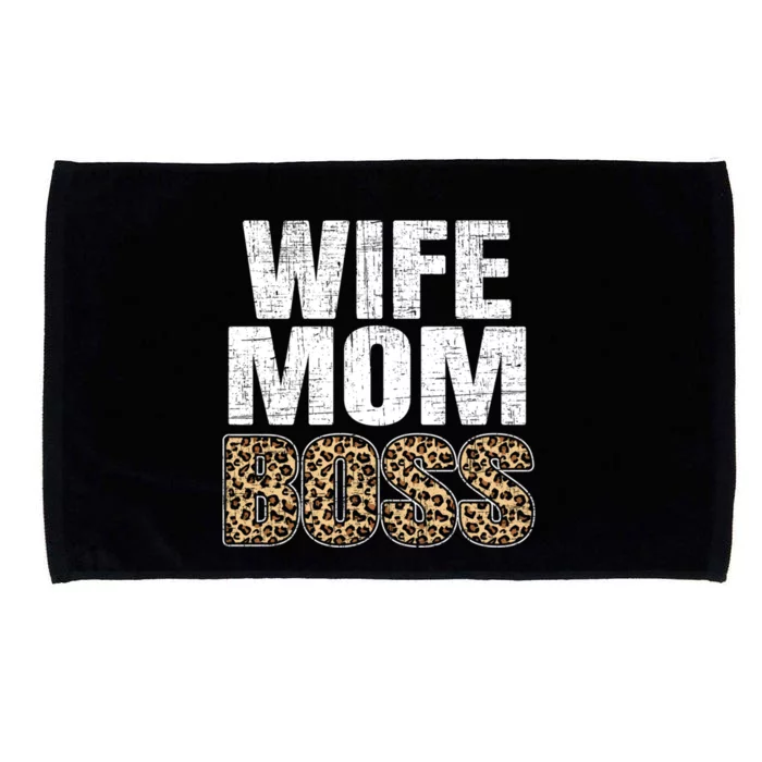 Wife Mom Boss Mom Leopard Mothers Day Cute Gift Microfiber Hand Towel