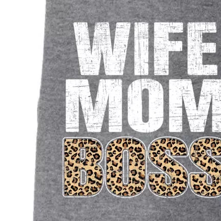 Wife Mom Boss Mom Leopard Mothers Day Cute Gift Doggie 3-End Fleece Hoodie