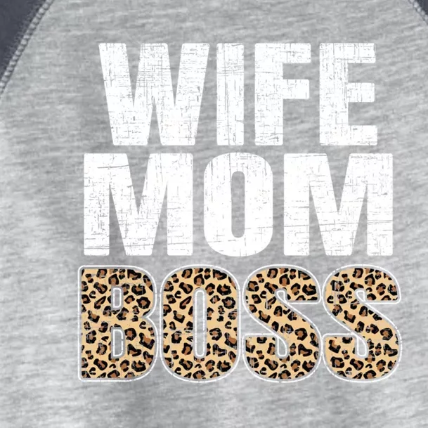 Wife Mom Boss Mom Leopard Mothers Day Cute Gift Toddler Fine Jersey T-Shirt