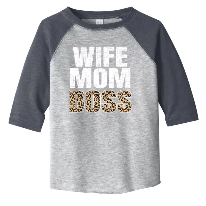 Wife Mom Boss Mom Leopard Mothers Day Cute Gift Toddler Fine Jersey T-Shirt