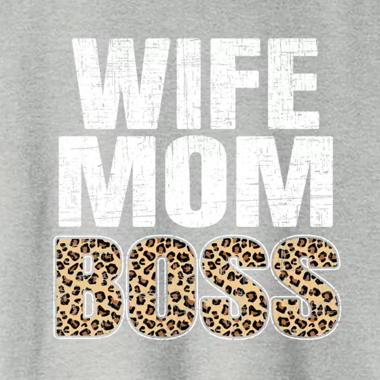 Wife Mom Boss Mom Leopard Mothers Day Cute Gift Women's Crop Top Tee