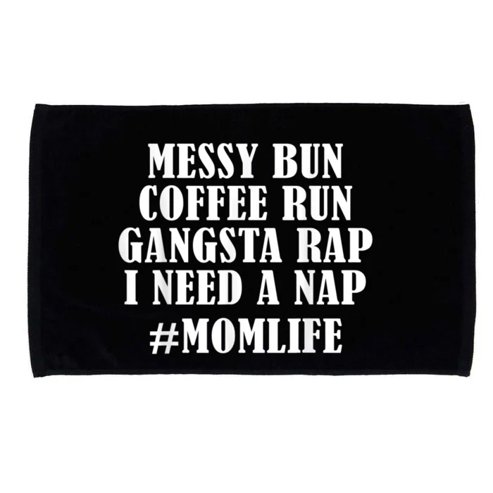 Womens Messy Bun Coffee Run #Momlife | Fun Mom Joke Microfiber Hand Towel