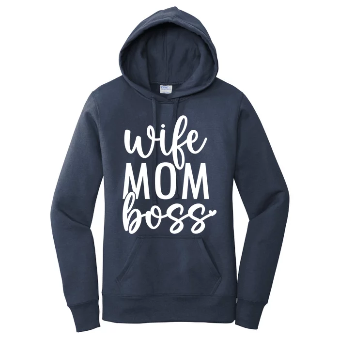 Wife Mom Boss Funny For Mom With Saying Funny Gift Women's Pullover Hoodie