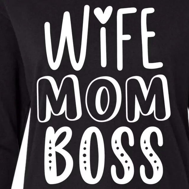 Wife Mom Boss Cute Gift Womens Cotton Relaxed Long Sleeve T-Shirt