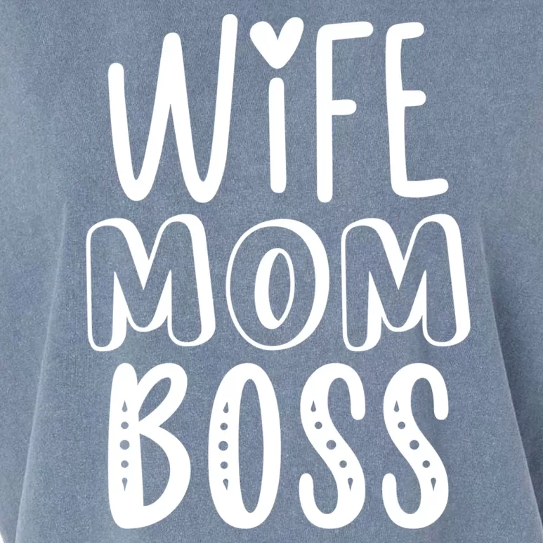 Wife Mom Boss Cute Gift Garment-Dyed Women's Muscle Tee