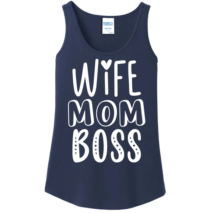 Wife Mom Boss Cute Gift Ladies Essential Tank