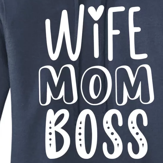 Wife Mom Boss Cute Gift Women's Pullover Hoodie