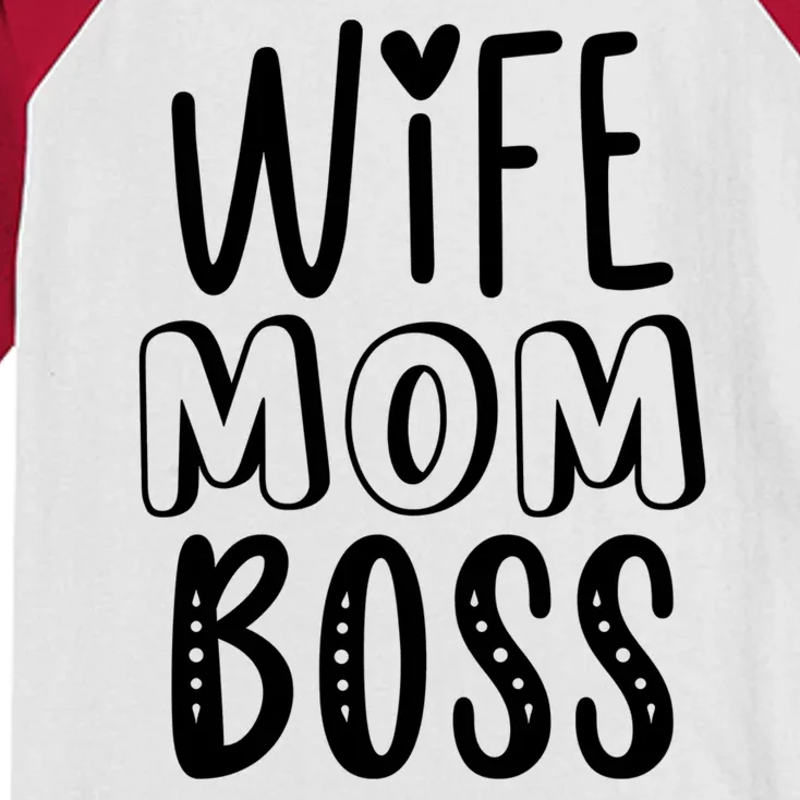 Wife Mom Boss Cute Gift Kids Colorblock Raglan Jersey