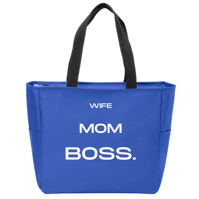 Wife Mom Boss Cool Gift Zip Tote Bag