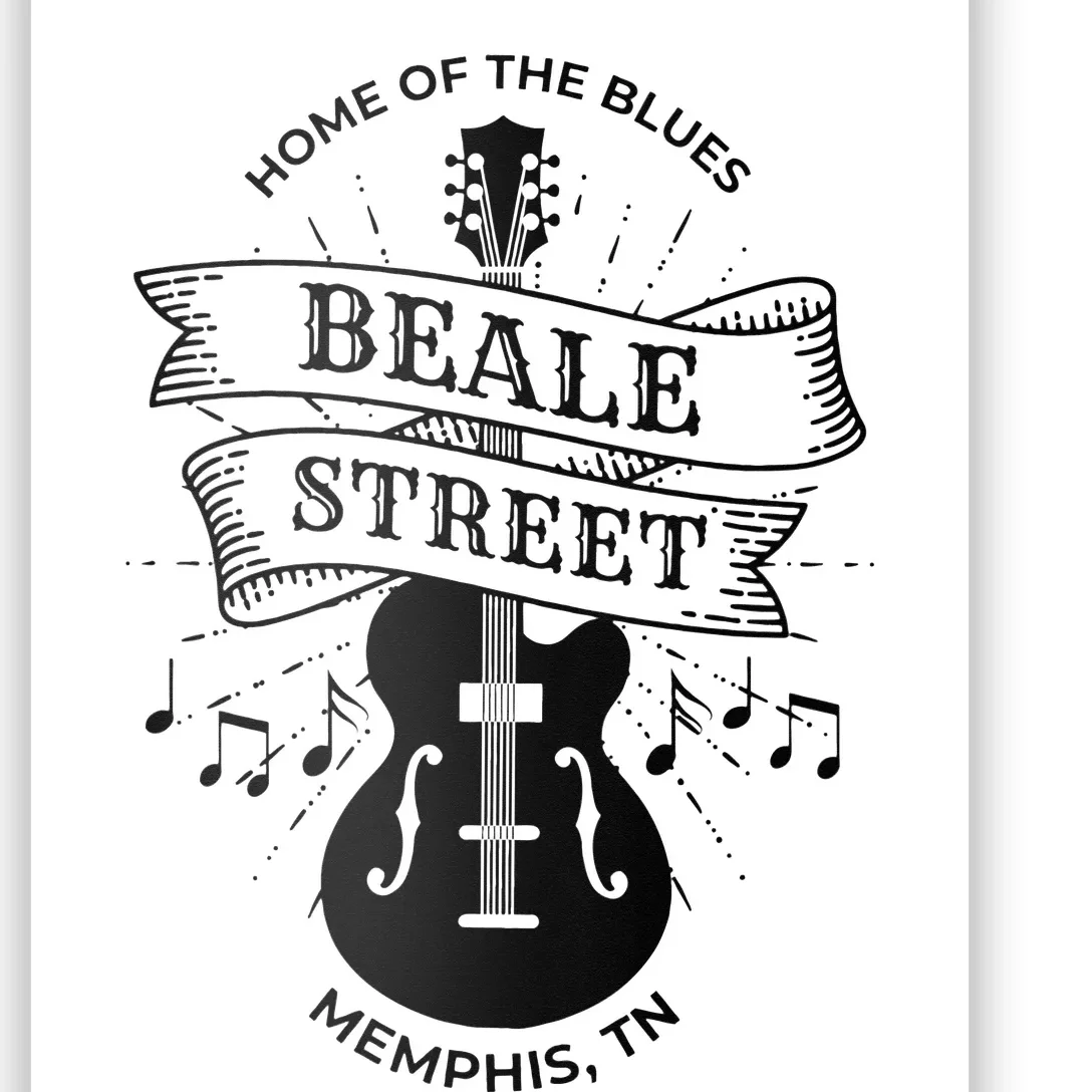 Womens Memphis Beale Street Tennessee Blues VNeck Poster