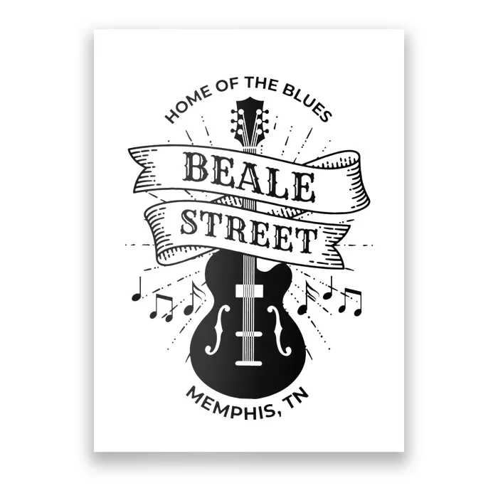 Womens Memphis Beale Street Tennessee Blues VNeck Poster