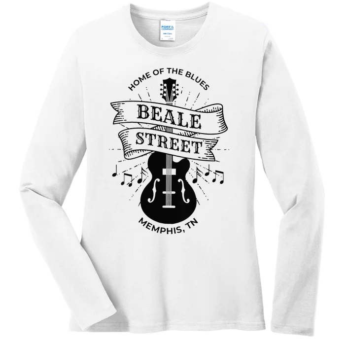 Womens Memphis Beale Street Tennessee Blues VNeck Ladies Long Sleeve Shirt