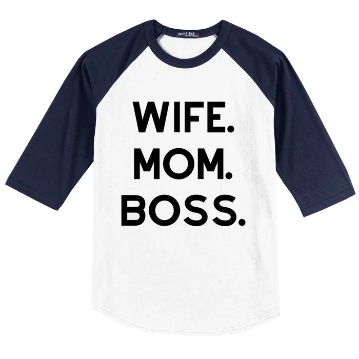 Wife Mom Boss Gift Baseball Sleeve Shirt