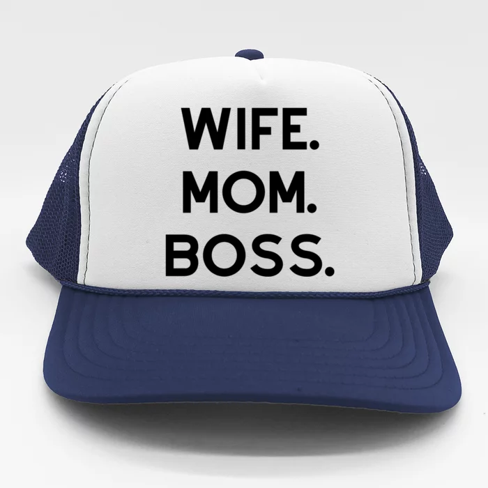 Wife Mom Boss Gift Trucker Hat