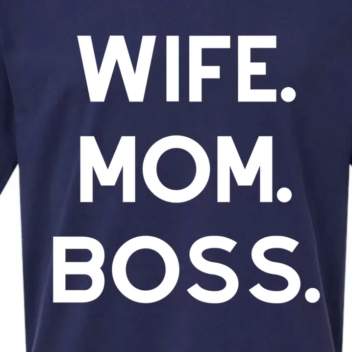 Wife Mom Boss Gift Sueded Cloud Jersey T-Shirt