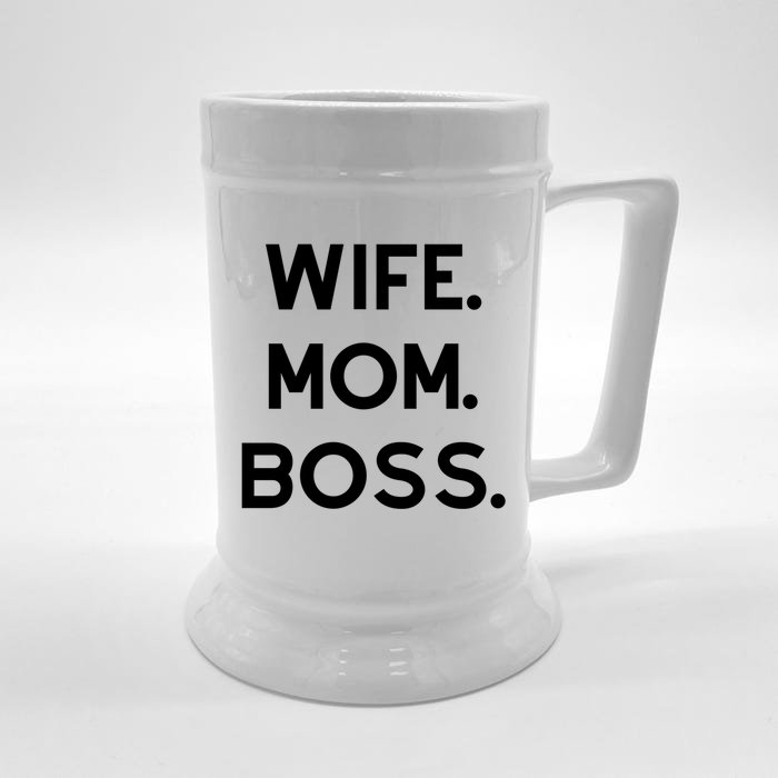 Wife Mom Boss Gift Front & Back Beer Stein