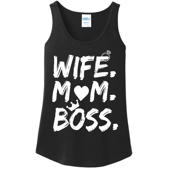 Wife Mom Boss Funny Mothers Day Ladies Essential Tank