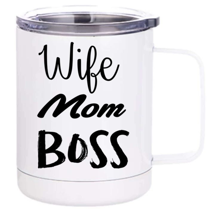 Wife Mom Boss Cute Gift Front & Back 12oz Stainless Steel Tumbler Cup