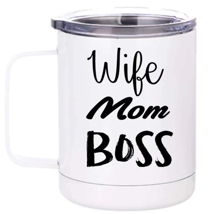 Wife Mom Boss Cute Gift Front & Back 12oz Stainless Steel Tumbler Cup