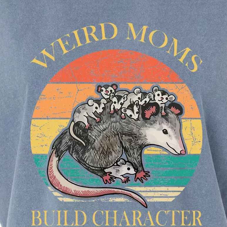 Weird Moms Build Character Opossum Garment-Dyed Women's Muscle Tee