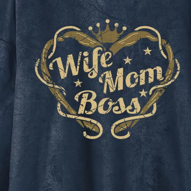 Wife Mom Boss Mother Mami Gift Hooded Wearable Blanket