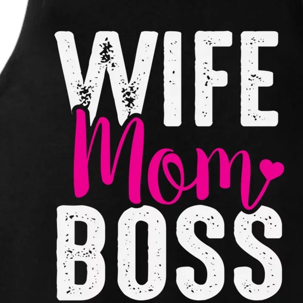 Wife Mom Boss Gift Ladies Tri-Blend Wicking Tank