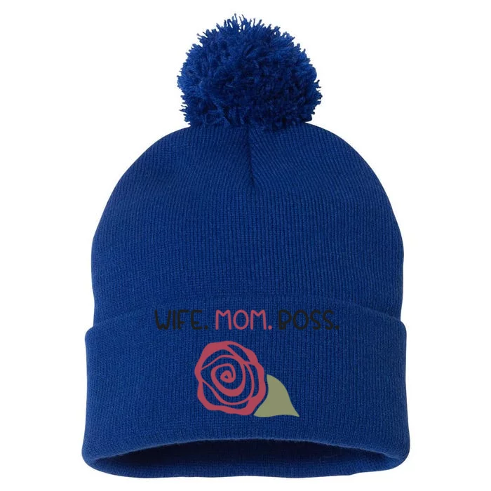 Wife Mom Boss Gift Pom Pom 12in Knit Beanie