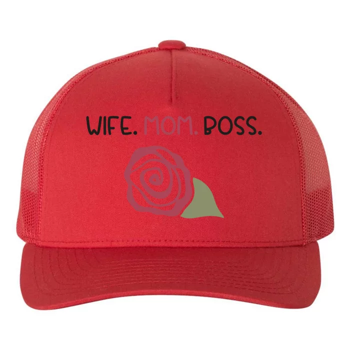 Wife Mom Boss Gift Yupoong Adult 5-Panel Trucker Hat