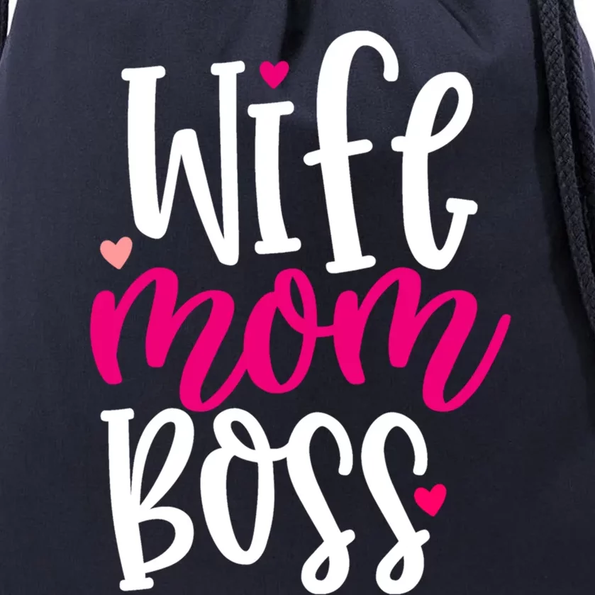 Wife Mom Boss Cute Gift Drawstring Bag