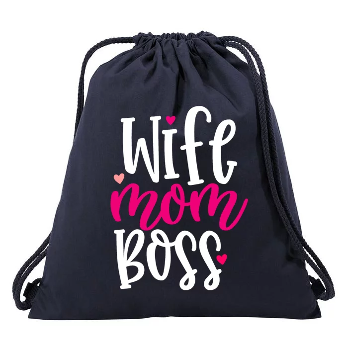 Wife Mom Boss Cute Gift Drawstring Bag