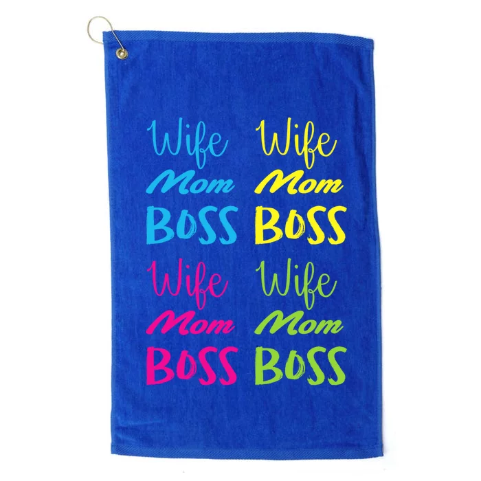 Wife Mom Boss Meaningful Gift Platinum Collection Golf Towel