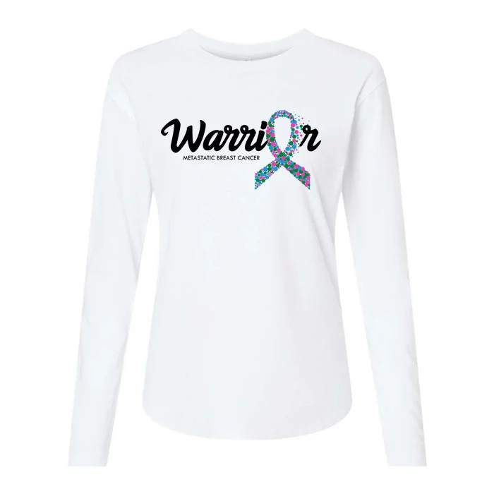 Warrior Metastatic Breast Cancer Awareness Womens Cotton Relaxed Long Sleeve T-Shirt