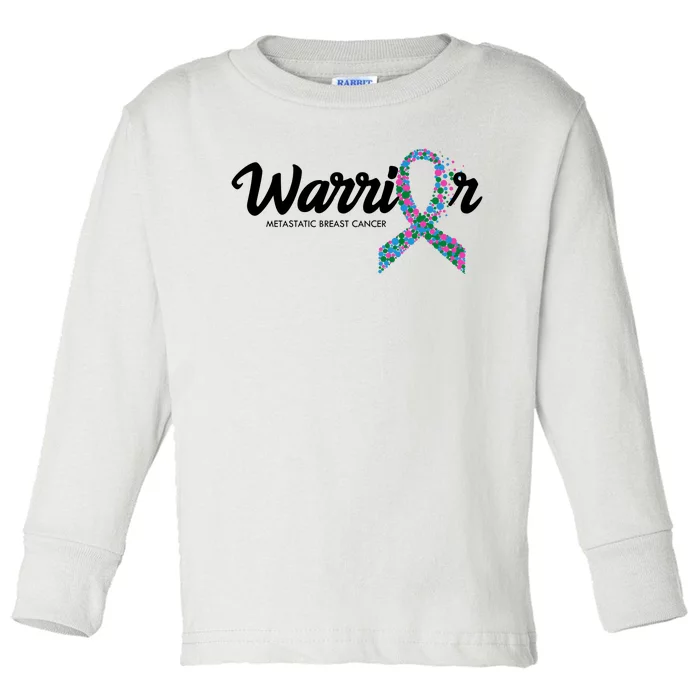 Warrior Metastatic Breast Cancer Awareness Toddler Long Sleeve Shirt