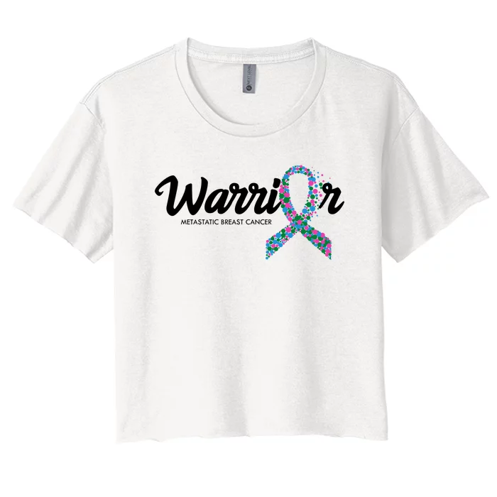 Warrior Metastatic Breast Cancer Awareness Women's Crop Top Tee