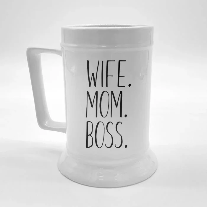 Wife Mom Boss Funny Gift Funny Mom Gift Front & Back Beer Stein