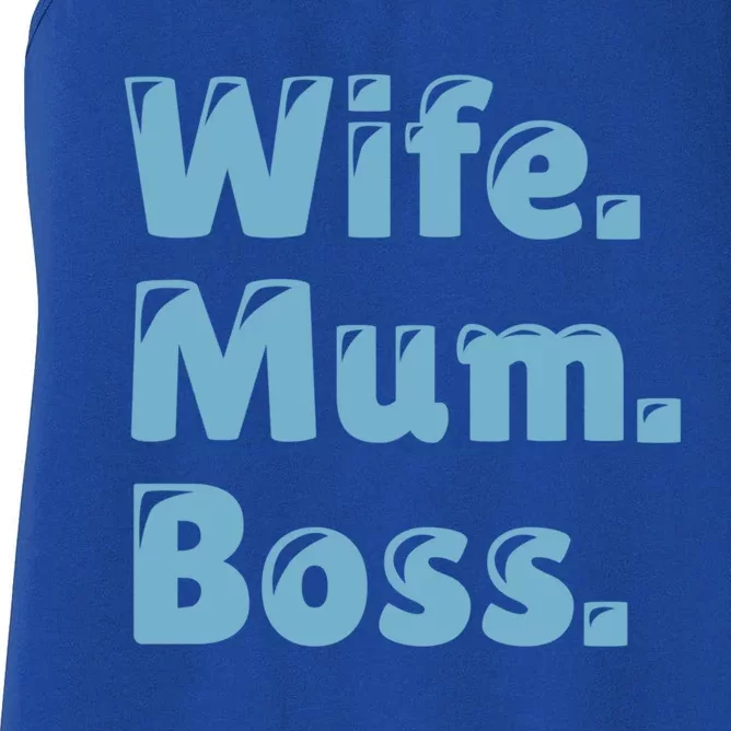 Wife Mom Boss Gift Women's Racerback Tank