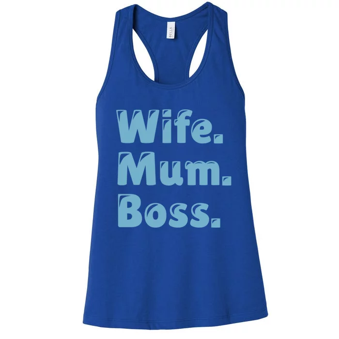 Wife Mom Boss Gift Women's Racerback Tank