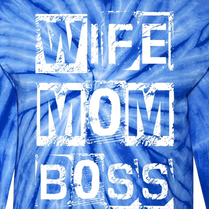 Wife Mom Boss Cute Mother's Day Gift From Husband Dad Father Cute Gift Tie-Dye Long Sleeve Shirt