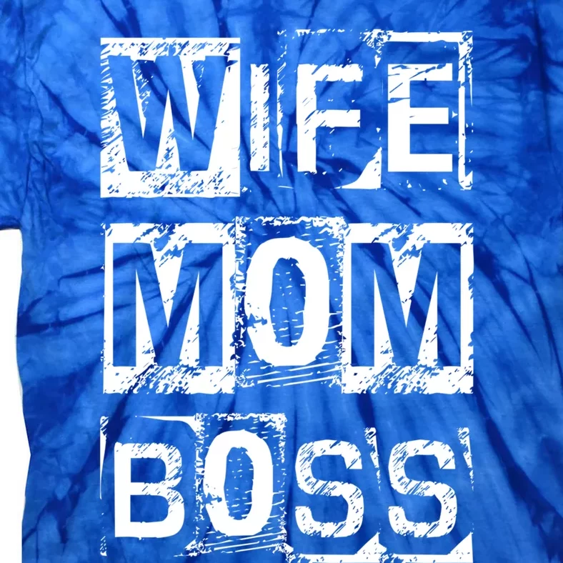 Wife Mom Boss Cute Mother's Day Gift From Husband Dad Father Cute Gift Tie-Dye T-Shirt