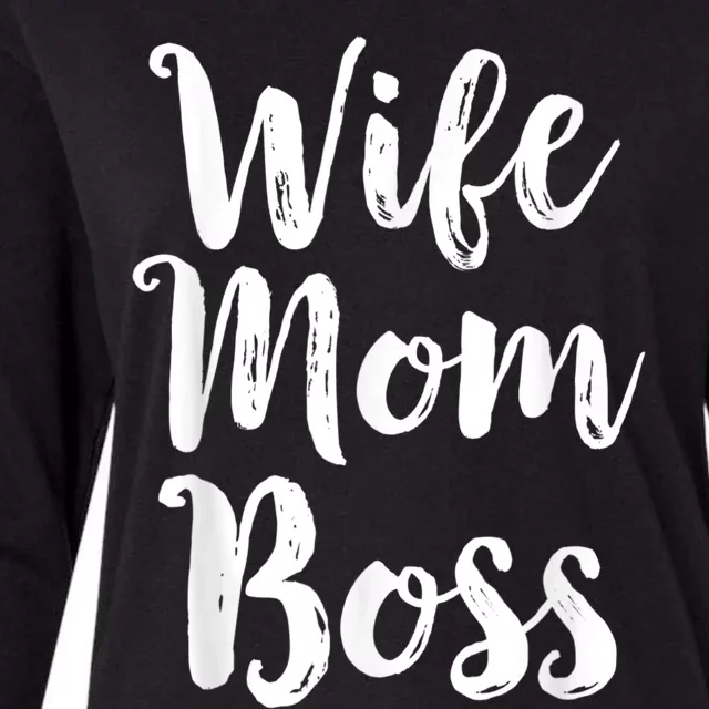 Wife Mom Boss Mothers Day Gift Mommy Mama Momma Womens Cotton Relaxed Long Sleeve T-Shirt