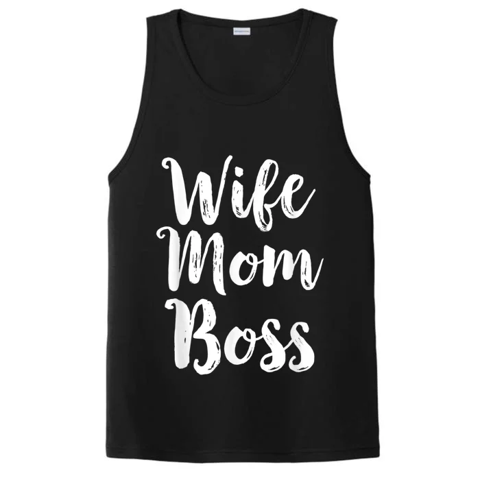 Wife Mom Boss Mothers Day Gift Mommy Mama Momma Performance Tank