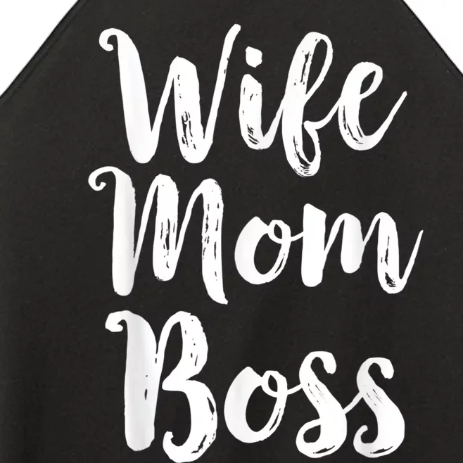 Wife Mom Boss Mothers Day Gift Mommy Mama Momma Women’s Perfect Tri Rocker Tank