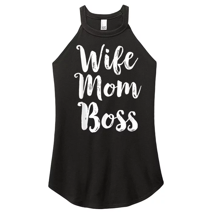 Wife Mom Boss Mothers Day Gift Mommy Mama Momma Women’s Perfect Tri Rocker Tank