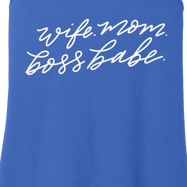 Wife Mom Boss Babe Blk Gift Ladies Essential Tank