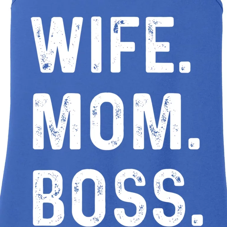 Wife Mom Boss Lady Funny Cute Graphic Gift Ladies Essential Tank