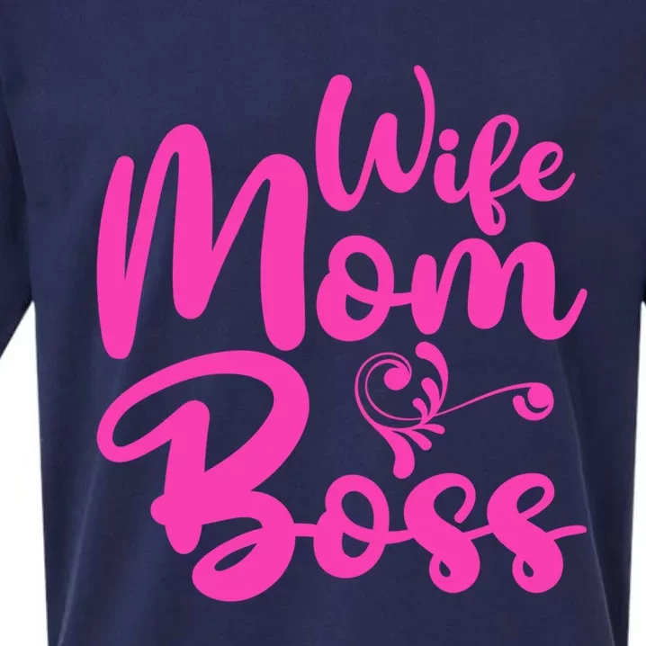 Wife Mom Boss Mom Mother's Day Gift Sueded Cloud Jersey T-Shirt